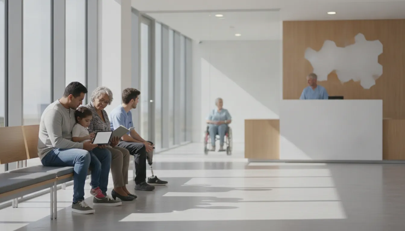 People in a Spanish hospital waiting room