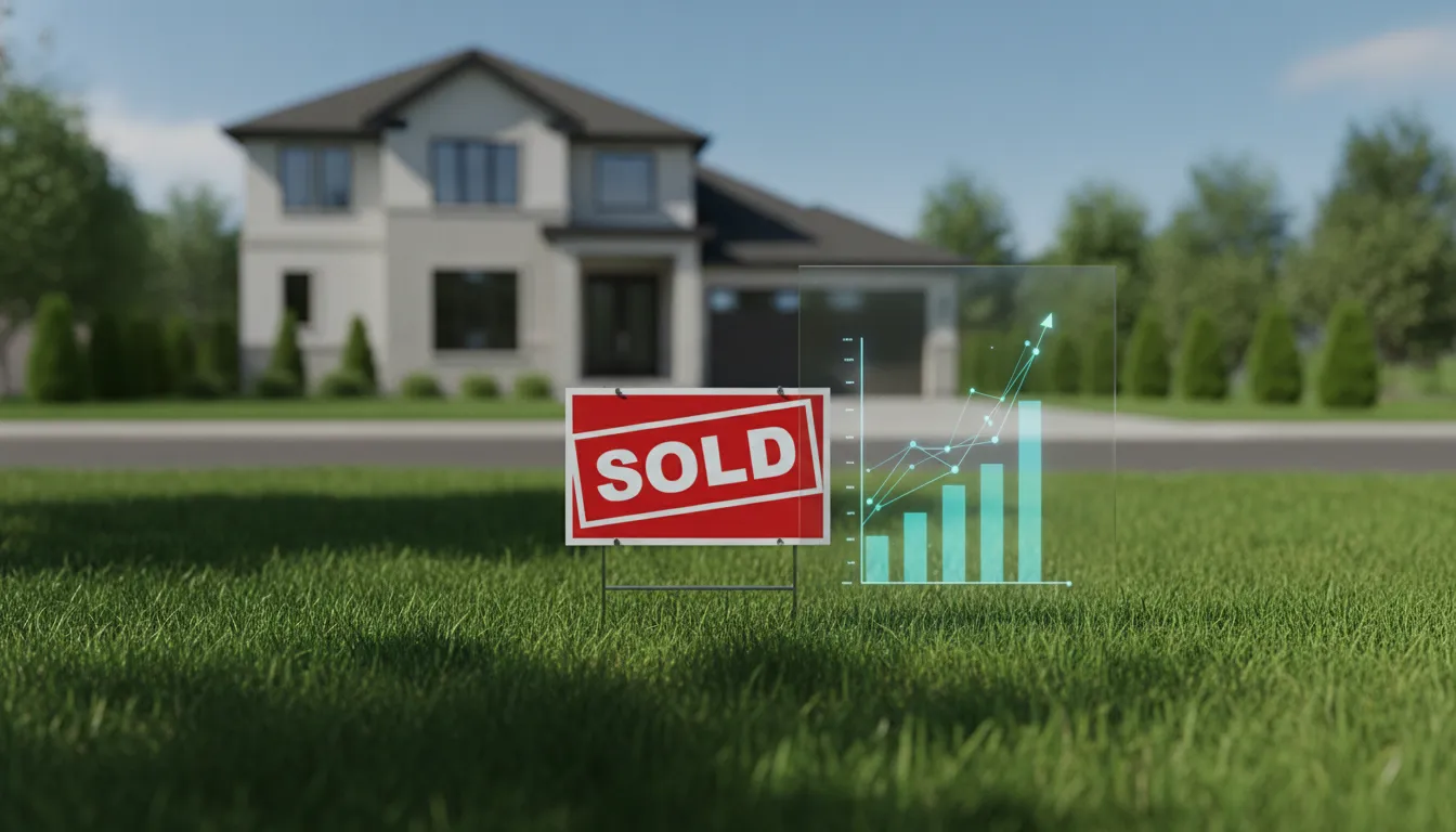 Sold sign in front of a house, representing property sale taxes