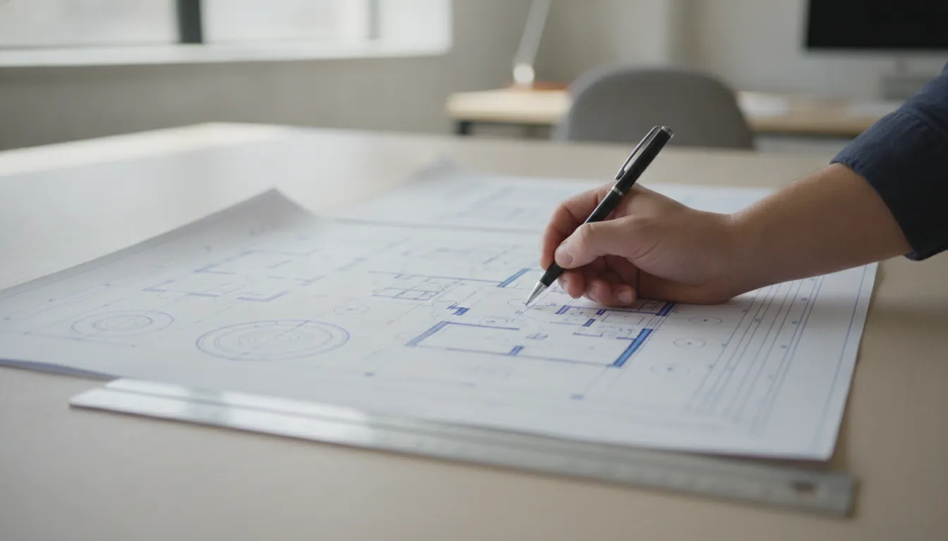 Architectural blueprints for a building project